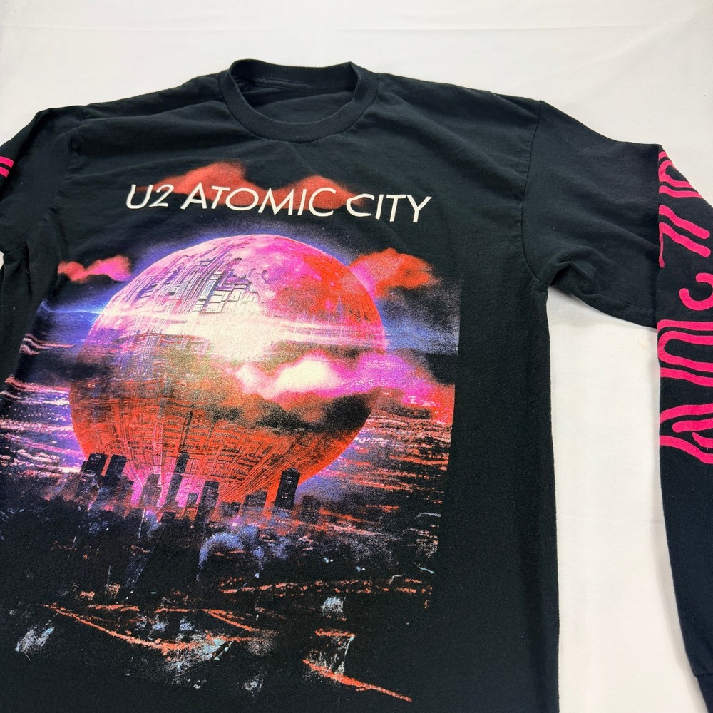 U2 Atomic City Long Sleeve Concert T Shirt Black Sphere Las Vegas‎ Tour M